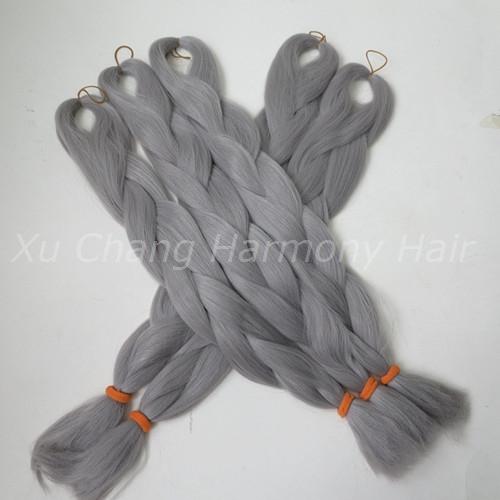 Kanekalon Jumbo Braiding Synthetic Hair 24 inch 80g Gray color T0906 Kanekalon Senegalese Twists Xpression Hair Extensions