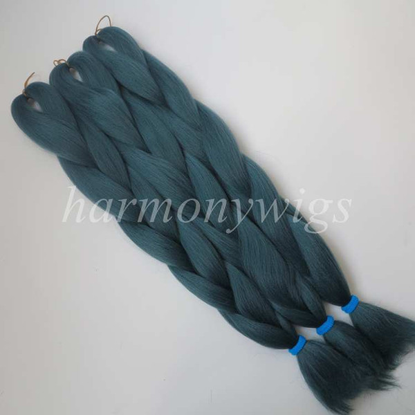 Kanekalon Jumbo braids hair Extension 24inch Folded 80g Solid MYRTLE GREEN Color Xpression Synthetic Braiding Hair Senegalese Twist T5914