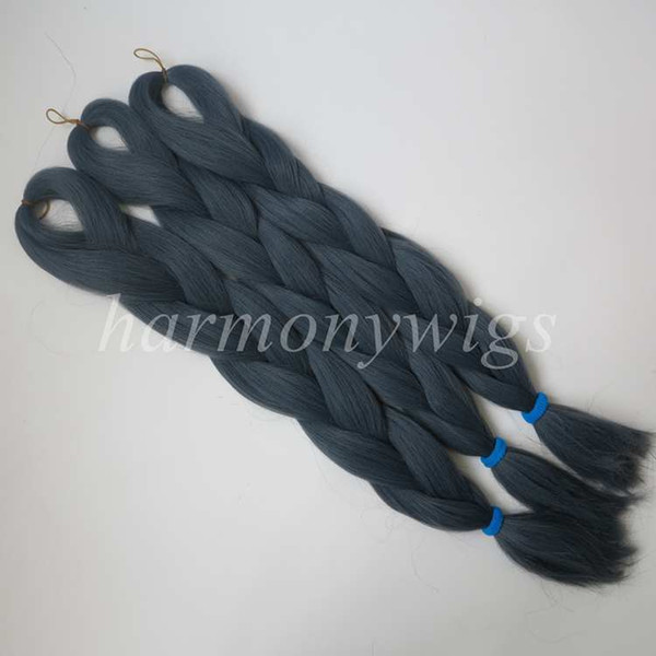 Kanekalon Jumbo braids hair Extension 24inch Folded 80grams Solid DENIM BLUE Color Xpression Synthetic braiding hair Senegalese Twist T4220