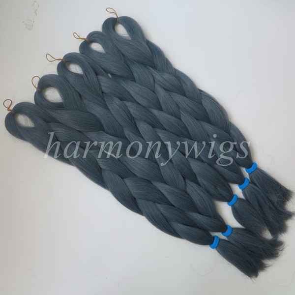 Kanekalon Jumbo braiding hair 24inch Folded 80grams Solid DENIM BLUE Color Xpression Synthetic braids hair Extension T4220 in stock