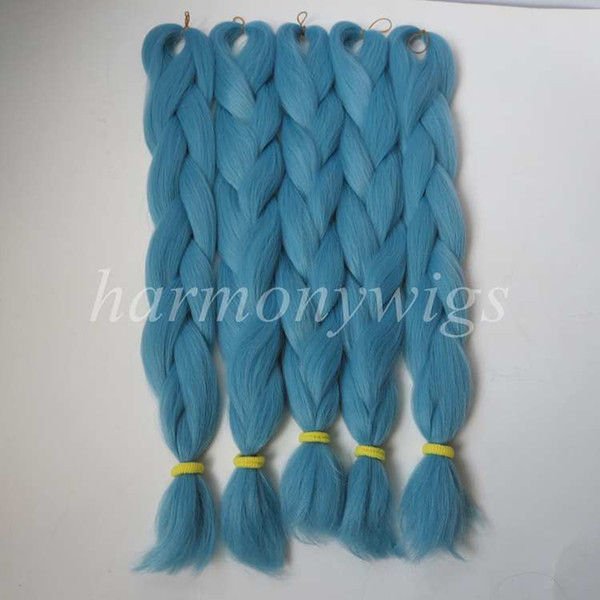 Kanekalon Jumbo braiding hair 24inch Folded 80g LIGHT DENIM Single Color Xpression Synthetic braids hair extenison T4127 in stock