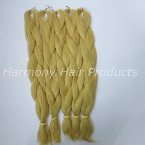 Kanekalon Jumbo braiding hair 24inch Folded 80grams Solid CATKIN YELLOW Color Xpression Synthetic Braids Hair Extension T0755