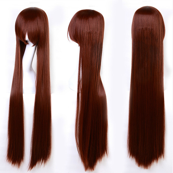 Anime Cosplay Makinami Mari Illustrious 100cm Long Straight Brownish COS Women Wig