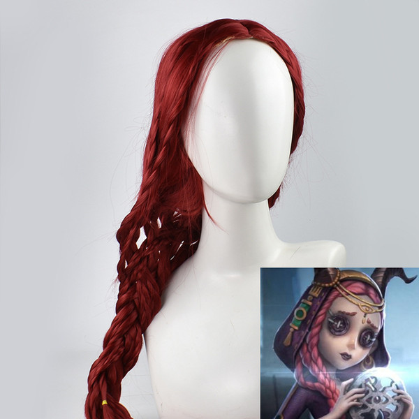 Game Identity V Fiona Presbyter Cosplay Party Long 28inch Red Braids Heat Resistant Synthetic Hair Wig