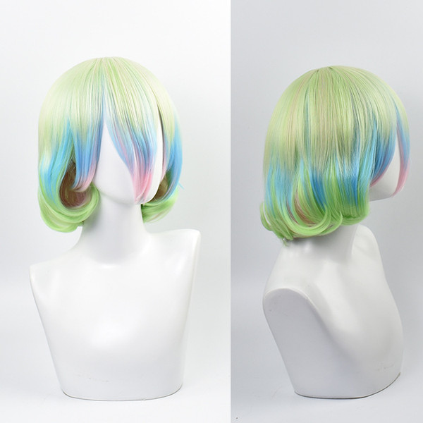 Anime Land of the Lustrous Short Bob Ombre Cosplay Party Heat Resistant Synthetic Hair Wig