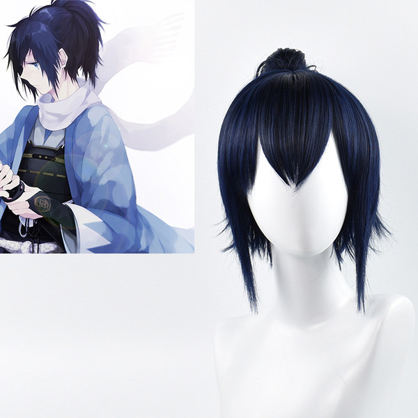 Touken Ranbu Online Yamatonokami Yasusada Anime Short Cosplay Party Ponytail Eat Resistant Synthetic Hair Wig