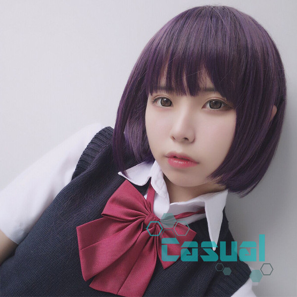 Anime Scum's Wish Yasuraoka Hanabi Girl Short Cosplay Party Game Heat Resistant Synthetic Hair Wig