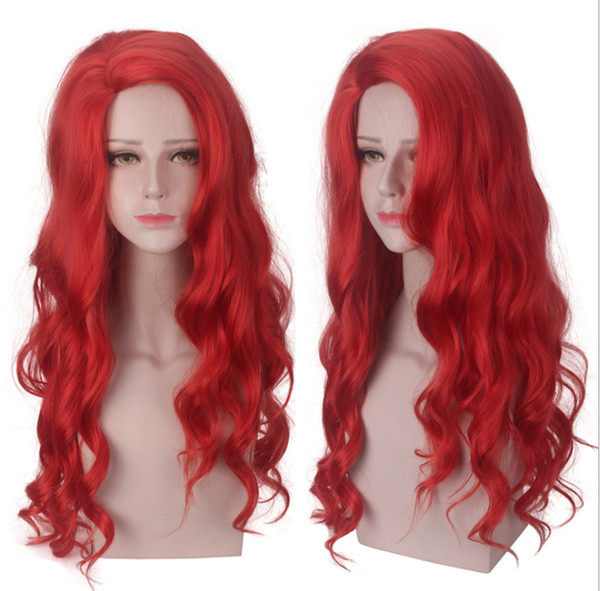 Aquaman MERA Cosplay wig Party & anime wig red long curly color