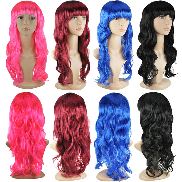 50cm Long Curly Fashion Anime Wig Full Hair Wavy Wig Cosplay Costume Party Hair