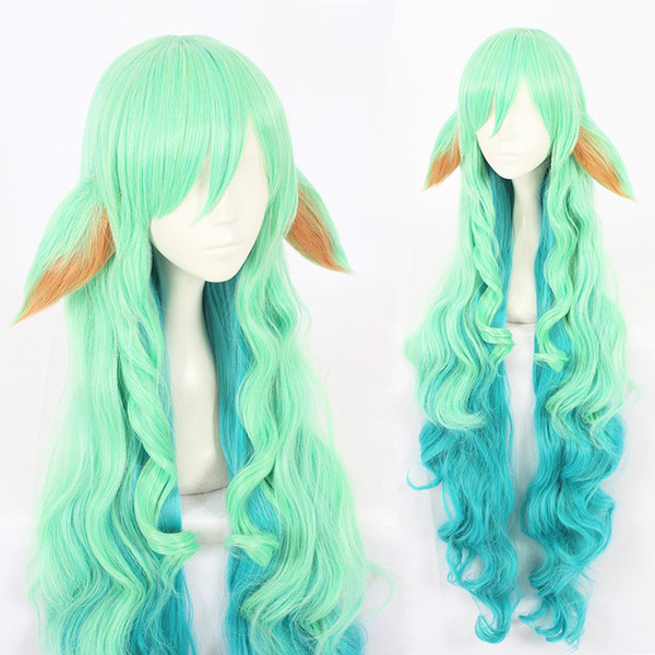 Lol Hero Alliance Star Of Guardian Cable Pull Card Ears Modeling Cos Wig 119e