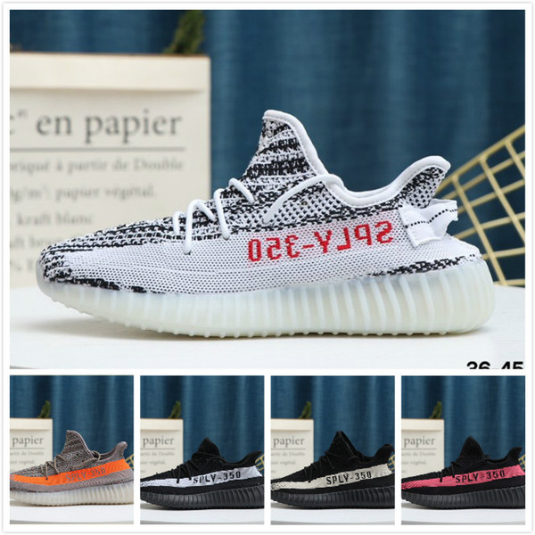 PK Version Designer Shoes Mens Womens Running Sneakers Kanye West Yecheil Yeezreel Black Static Reflective V2 Boosts Zebra Air Sport Shoe