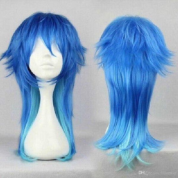 Anime Dramatical Murder DMMD Seragaki Aoba Cosplay Wig Two Tone Blue Ombre Synthetic Hair Women Costume Party Wigs