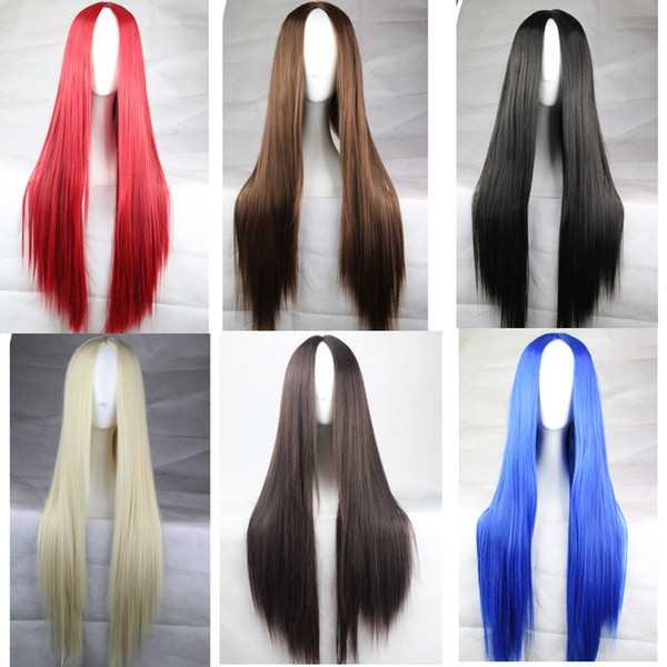 Amazon Hot Carve Scalp Black Long Straight Hair Anime Wig Stage Performance Cos Womens Hair Spot Wholesale