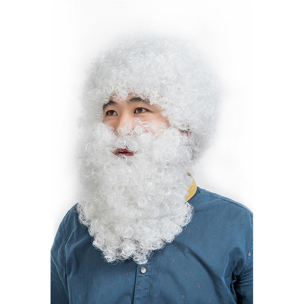 Christmas Santa Claus Cosplay Halloween Day Party Masquerade Beard Wig Headgear