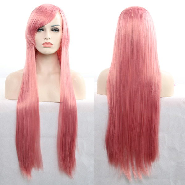 New Anime wig cosplay cosplay color COS Harajuku style 80cm long straight hair, a variety of colors to choose from.