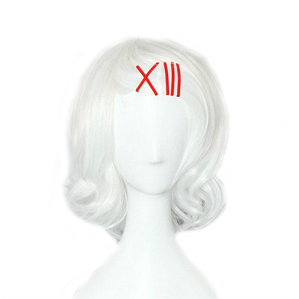 WoodFestival juuzou suzuya wig costume tokyo ghoul white wig short cosplay heat resistant japanese anime wigs synthetic hair wigs bangs