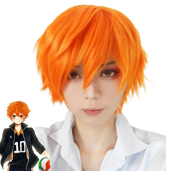 WoodFestival men wigs heat resistant synthetic hair wigs anime cosplay nishinoya yuu orange wig short sugawara koushi hinata haikyuu wig