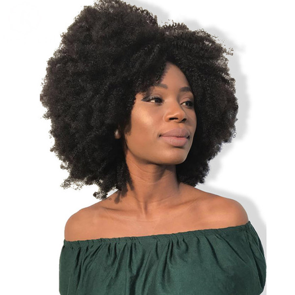 Afro Kinky Curly Lace Front Wig With Baby Hair Brazilian Virgin Short Human Hair Wigs Pre Plucked Full Natural Wig