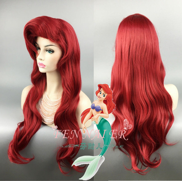 The Little Mermaid Ariel 70cm Long Red Curly Wavy Hair Cosplay Wig