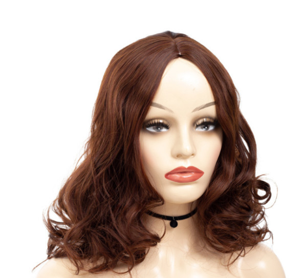 Medium Long Curly Hair For Women Brown European And American Cosplay Wigs Of High Temperature Wire 260g