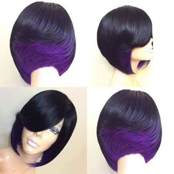 Hot European/American ladies fashion realistic natural high temperature silk short straight hair wig Human Hair