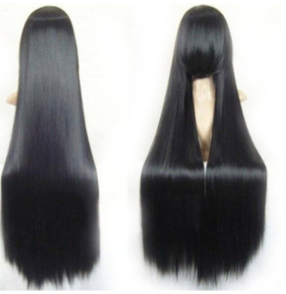 Hot role playing anime wig cosplay black long straight hair