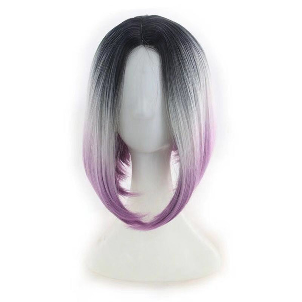 Fashion women's wave head dyed wig natural gradient COSPLAY party wig