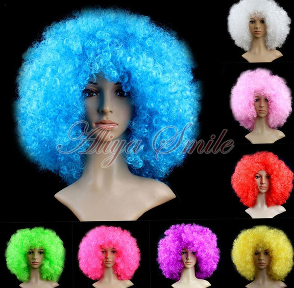 Halloween Disco Clown Curly Afro Circus Fancy Dress Hair Nightclubs Color Set Of Clown Wig Funny Props Xmas Party Cosplay