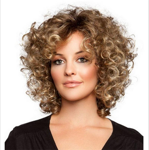 Ladies in short curly wig Wig Europe and the United States high temperature silk fashion star bea226