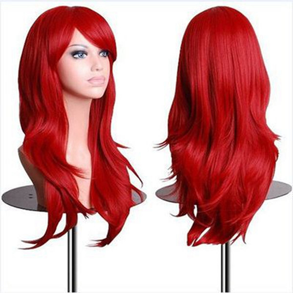 Cos Wig Anime Cosplay Long Hair Color Long Curly Hair Wig 70cm Matte Harajuku Female Wavy Cosplay Synthetic Full For Women Role-playing