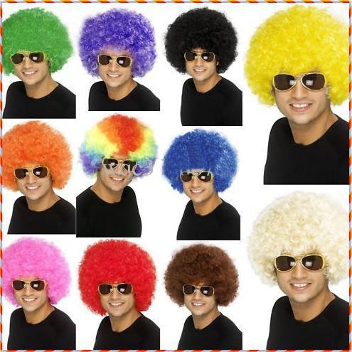 HOT 40PCS* Halloween wig football fans wig Rainbow wig clown wig