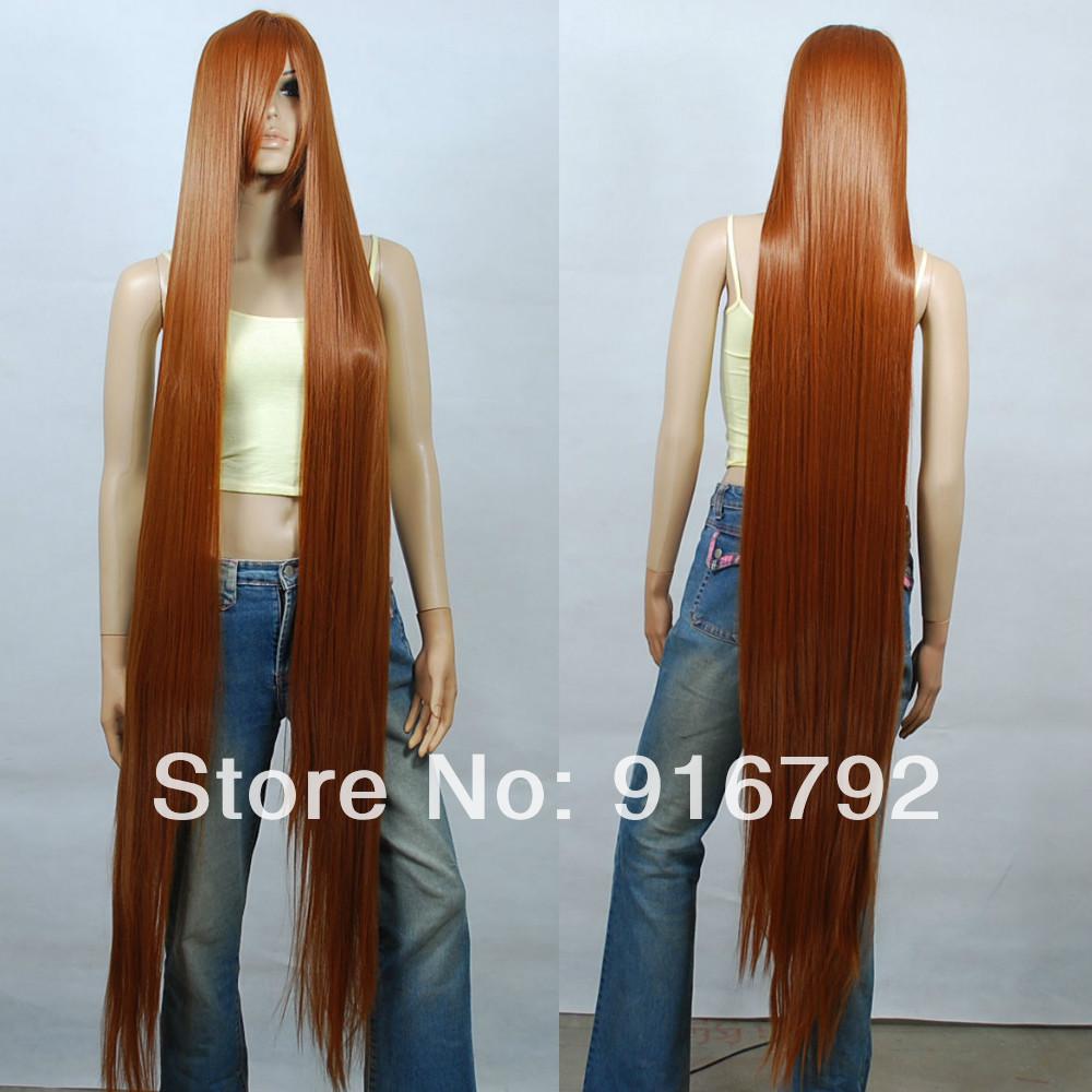 FREE SHIPPING >>150cm Chocolate Brown Heat Styleable Extra Long Cosplay Wigs