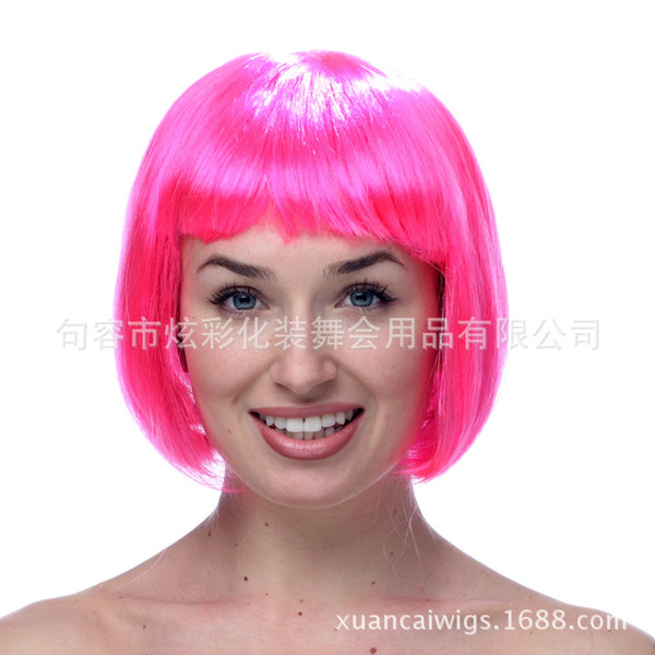 High quality color wig BOBO headdress party dance special hair short hair realistic wig