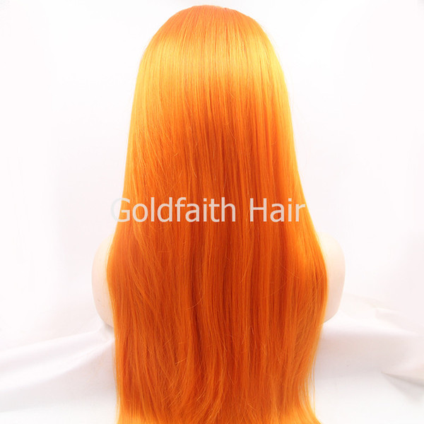 SF3 Cheap Orange Wig Synthetic Lace Front Wig Extra Long 30