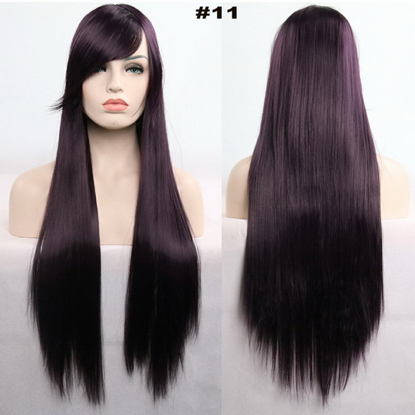 Long Silky Straight Cosplay Wig Multi Colors For Selection Can Be Perm or Redyed Colors 80CM In Length