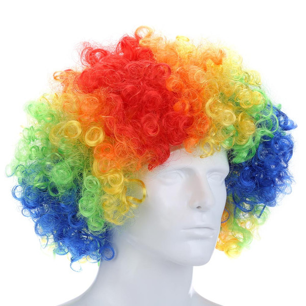 Curly Afro Wigs Multi-color Party Clown Funky Disco for Men Women Fancy Dress Fancy Dress Stage Do Fun Joker Adult Child Costume Afro Curly