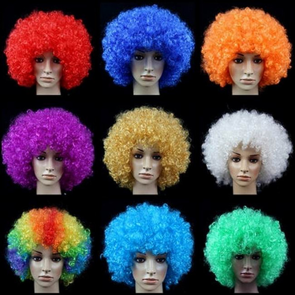 Wholesale-Afro style Clown Wig Party Wigs Masquerade Halloween Christmas Explosion Head Colorful Ball fans Wigs