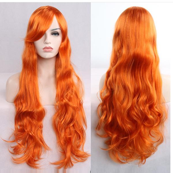 OT-65 Fashion Multicolor Hair Wigs Long Wavy Curly Wig Cosplay Party Wigs Long 80 cm free shipping!