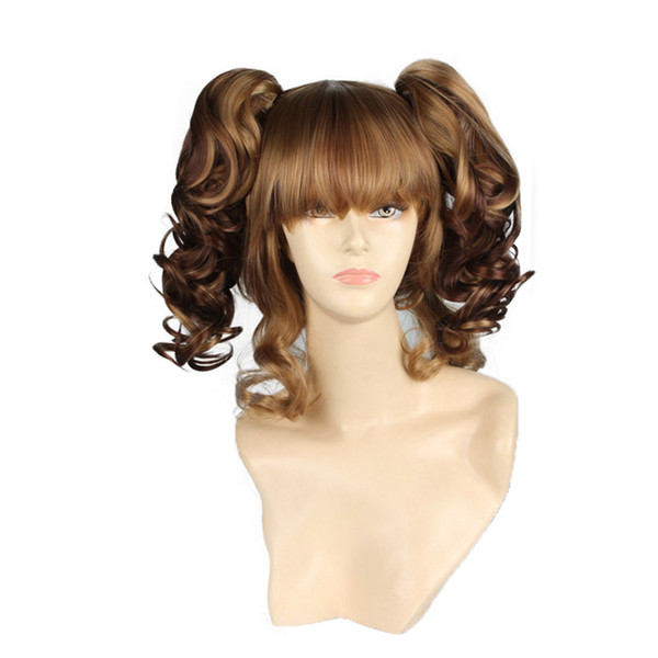 8inch Short Wig Brown Color Synthetic Wigs Cosplay Straight Hair Style