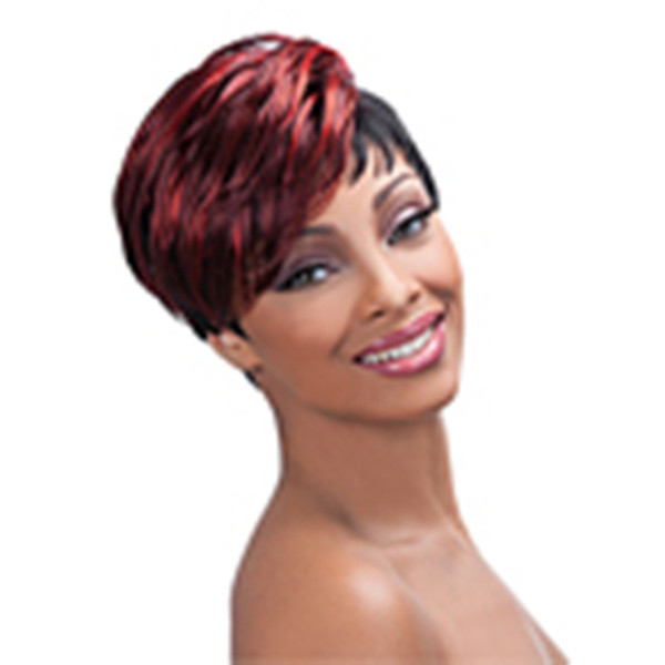 New Classy Style Capless Top Quality Black&Red Straight Woman 's Fashion Synthetic Wig Freeshipping Party&Cosplay Wigs