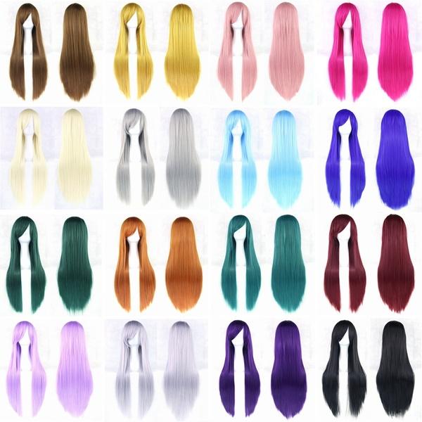 Cosplay wig cos color long straight hair wigs Anime wigs 80CM/100CM