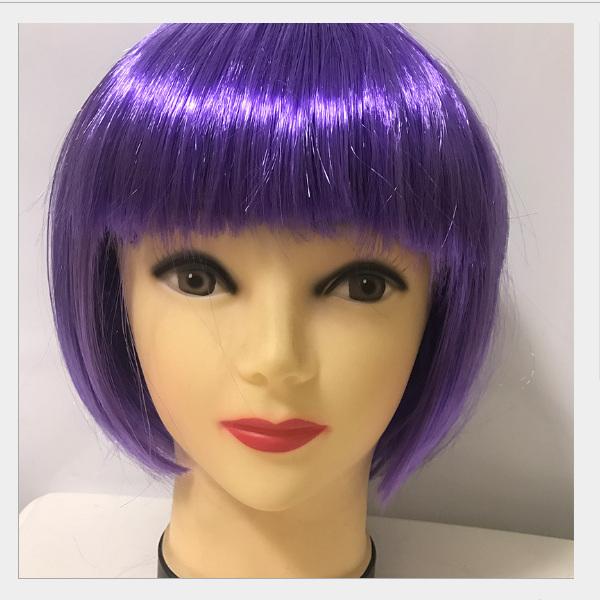 OT-66 Cheap Short Straight colorful Cosplay Wig Synthetic Hair Wig neat bang party hair for free shipping~