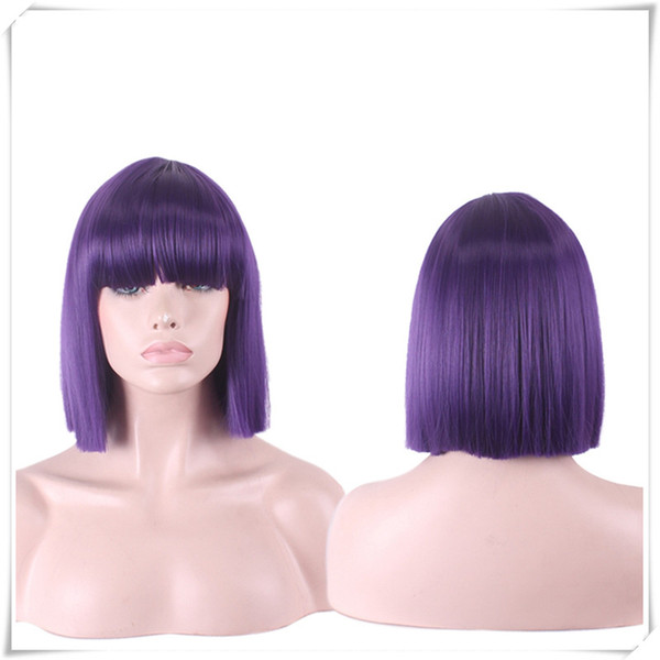 Wigs For Women Short Straight Bob High Quality Wigs With Flat Bangs Fashion Cosplay Party Wigs Natural Looking And Soft Touch