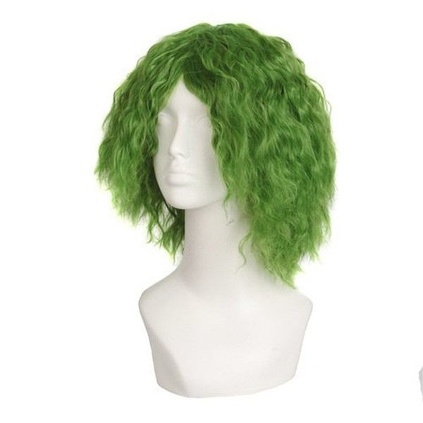 Batman the Dark Knight Joker Short Green Wig Kinky Curly Cosplay Hair Role Play Halloween