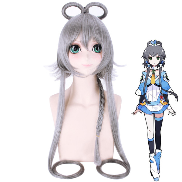 Vocaloid Luo Tianyi Long Wig Cosplay Costume YAYIN GONGYU Women Heat Resistent Synthetic Hair Halloween Party Role Play Wigs