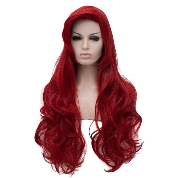 Jessica Rabbit Wavy Long Wine Red Heat Resistant Cosplay Hair Wig