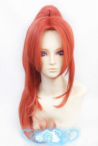 Devil Survivor 2 Kujyo hinako 70cm clip ponytail long orange Cosplay Wig