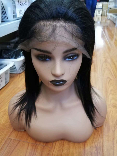 100% Unprocessed Brazilian Virgin Hair Lace Front Human Hair Wigs Natural Color Natural Straight
