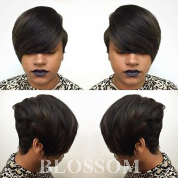 Short Wigs Rihanna Pixie Cut short hair style cuts Brazilian Human Short Bob Wig With Baby Hair Lace Front Wig For Black Women