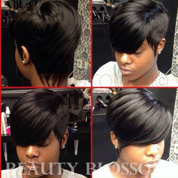 Pixie Cut Human Hair Wigs 1100% Unprocessed Human Hair Short Wigs for Black Women Non Lace BoB Wigs